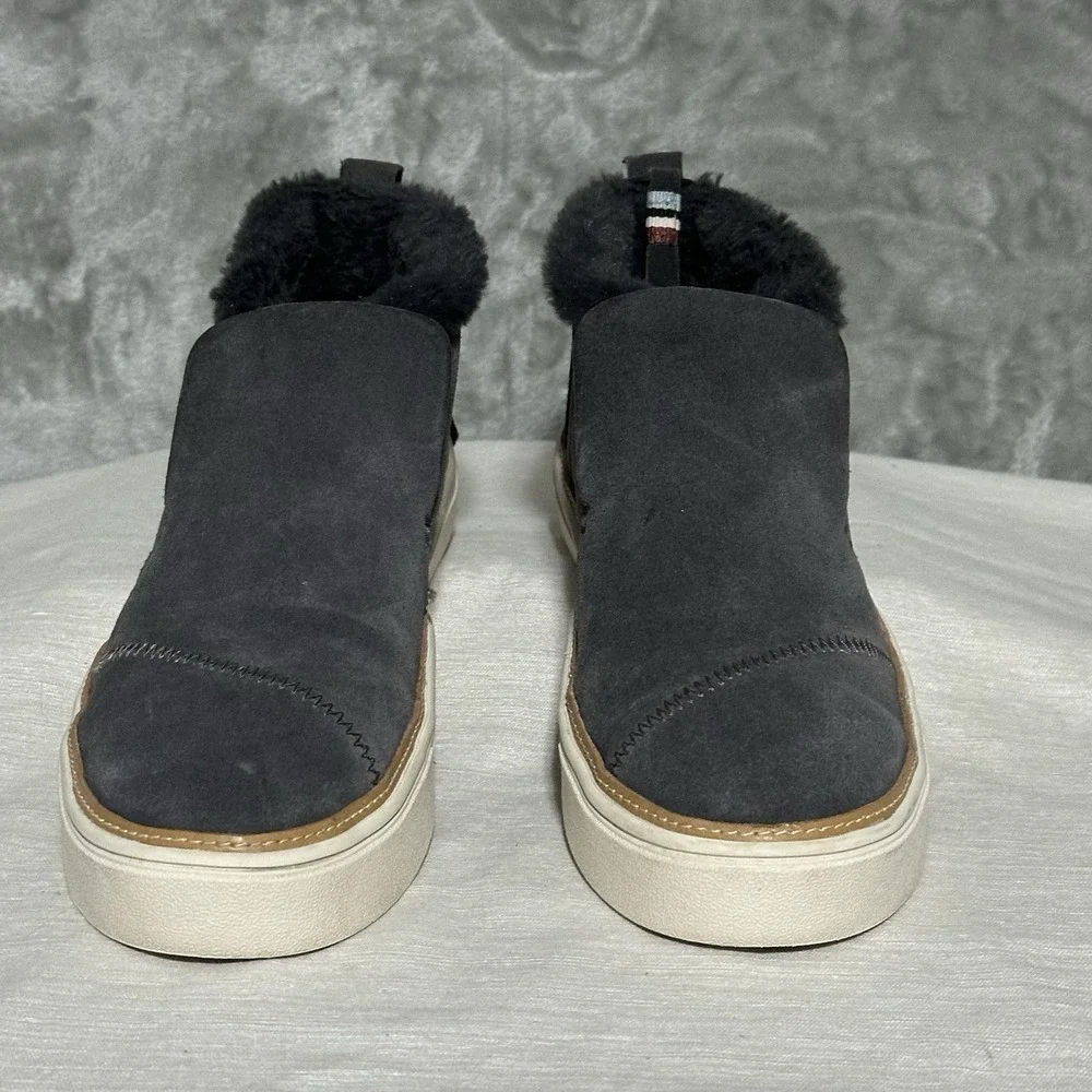 Toms Womens Sz 8 Paxton Suede High Top Slip On Comfort Shoes‎ Iron Gray Gorpcore